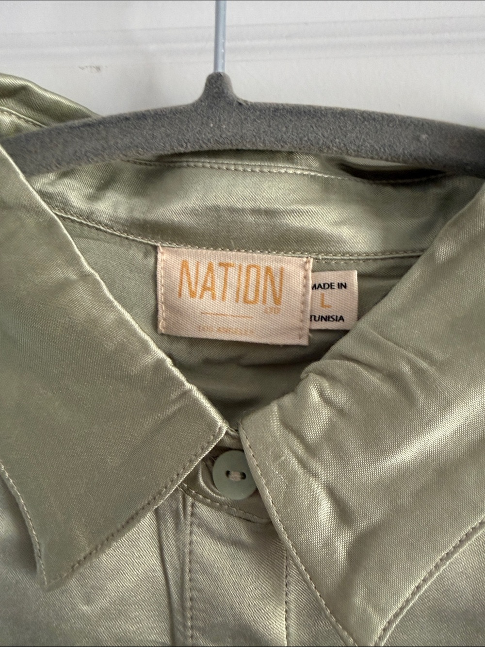 Nation XL Odin blouse in olive oil size large - Picture 4 of 6
